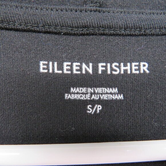 Eileen Fisher Dress Womens Small Black Organic Cotton Hooded Knee Length Coverup - Picture 5 of 10